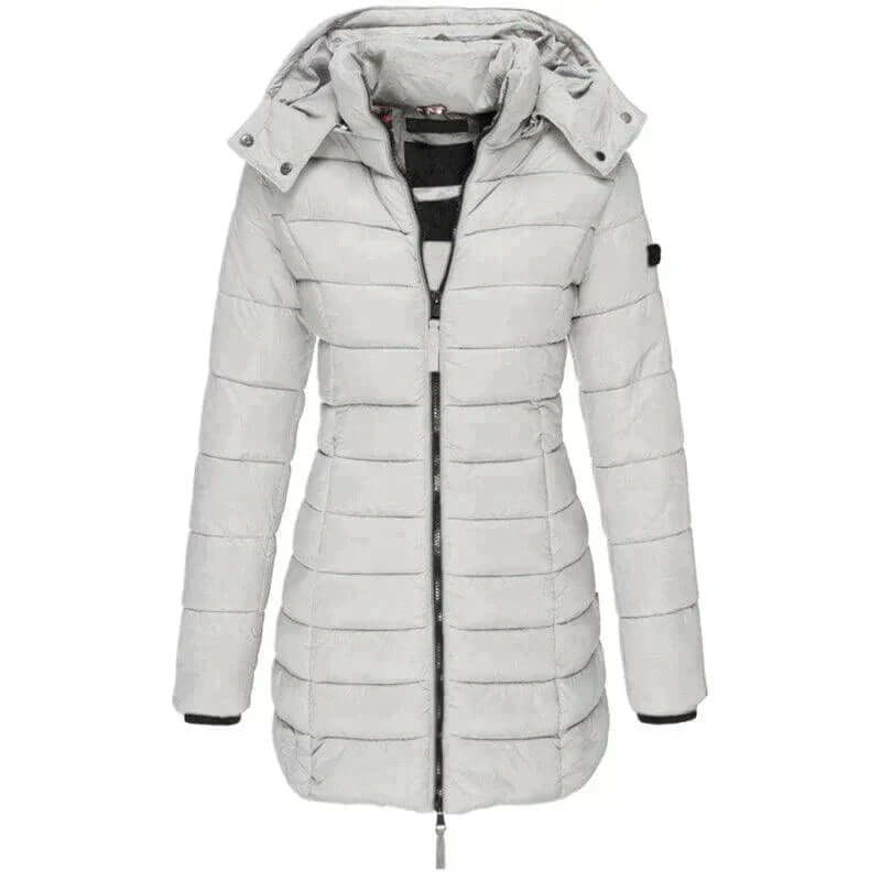 Parka d'hiver long en duvet pour femme avec capuche