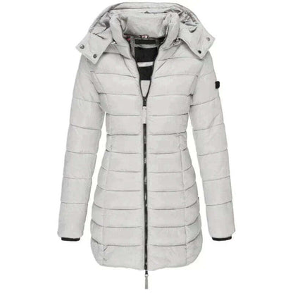Parka d'hiver long en duvet pour femme avec capuche