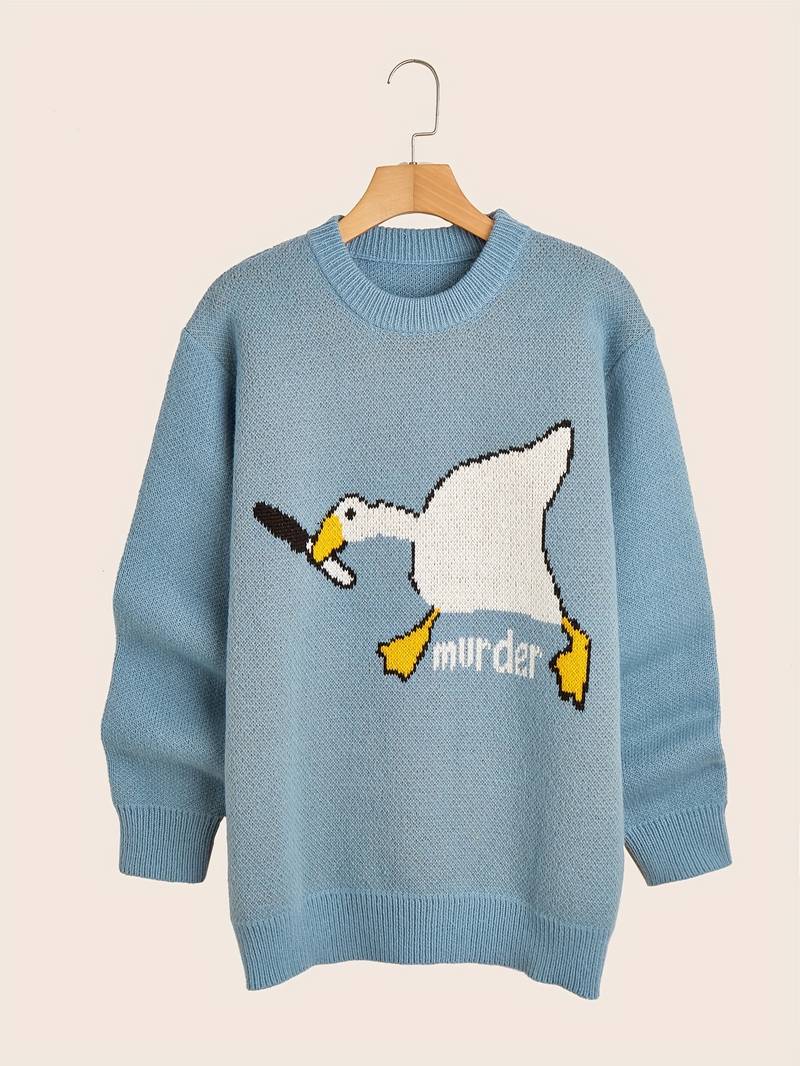 Pull en molleton humoristique motif canard pour homme