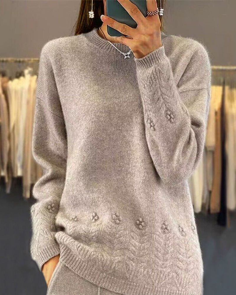 Pull stylé uni esprit rétro chic