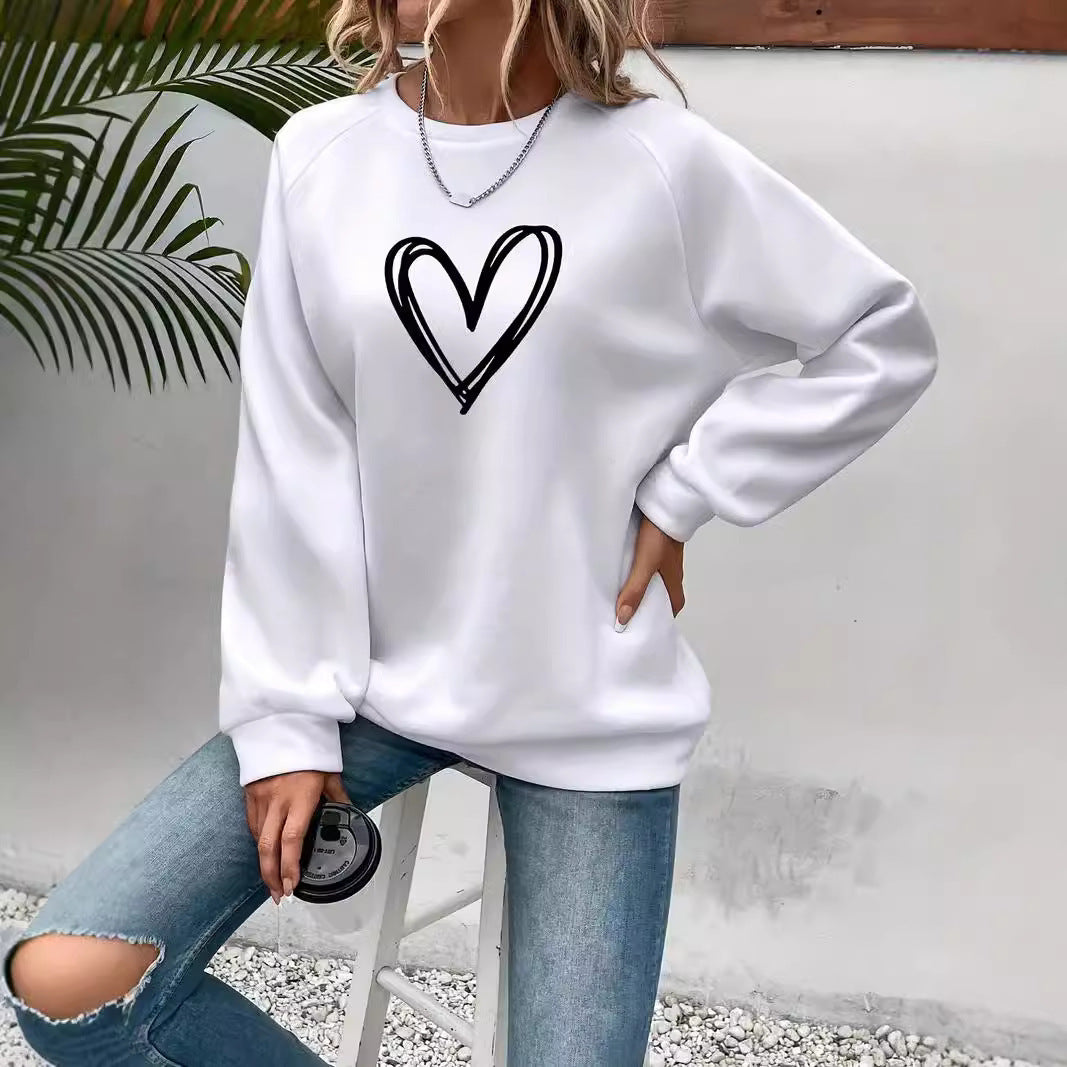 Trendy Sweatshirt Damen Rundhals Langarm - IdealeKleiden