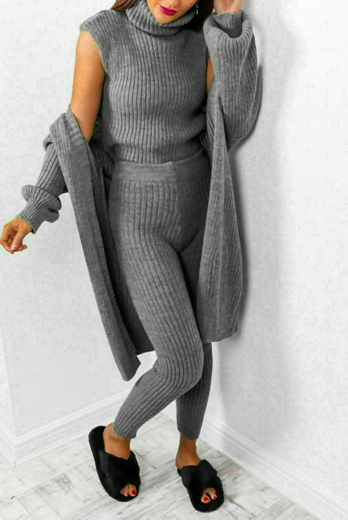 Ensembles de détente en tricot 3 pièces confortables