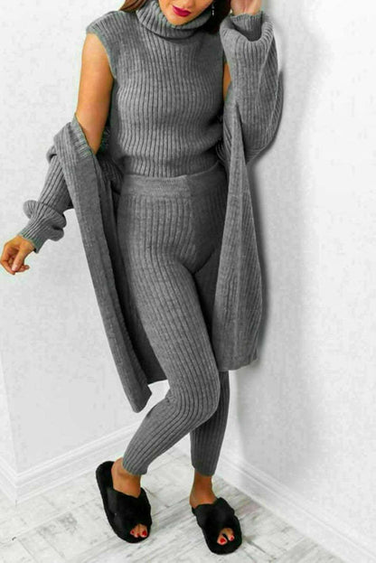 Ensembles de détente en tricot 3 pièces confortables