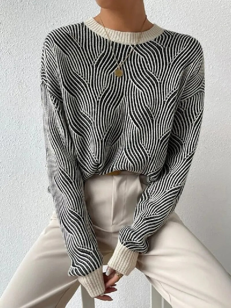 Pull-over confortable motif abstrait