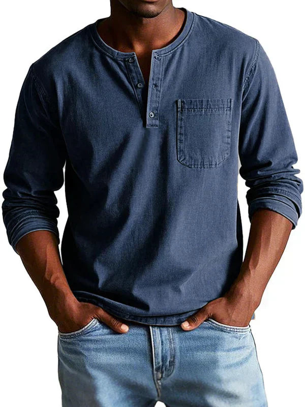 T-shirt homme manches longues style décontracté