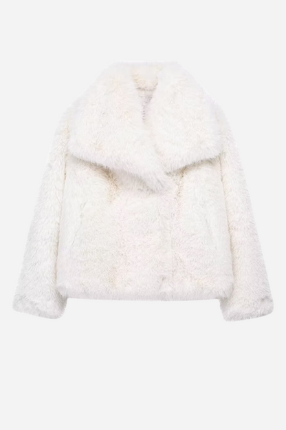 Veste chic en fausse fourrure Col châle