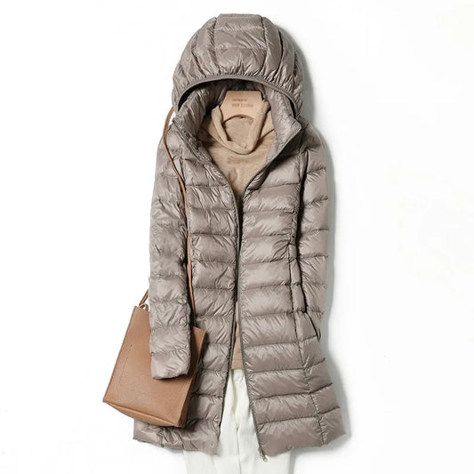 Winterdaunenjacke mit Fuchspelz Kragen - IdealeKleiden