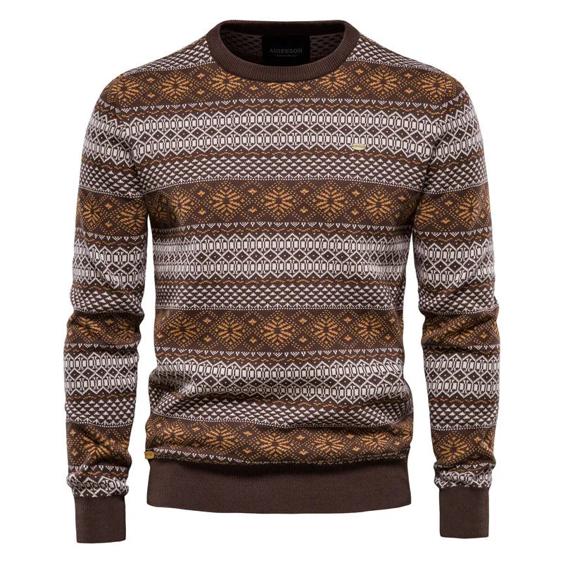 Pull rétro col rond pour femme