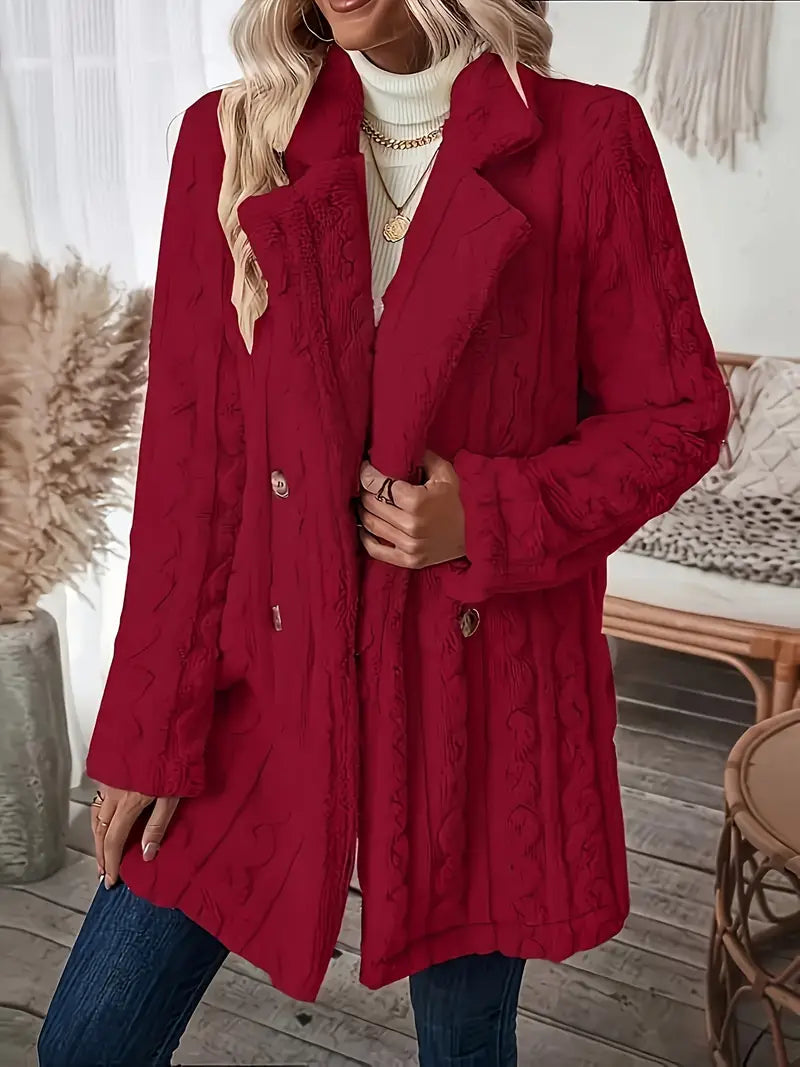 Manteau doux et chaud à manches longues uni
