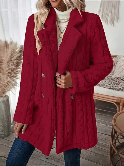 Manteau doux et chaud à manches longues uni