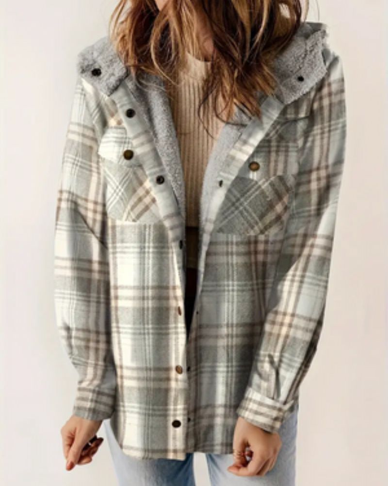 Veste Sherpa à carreaux femme