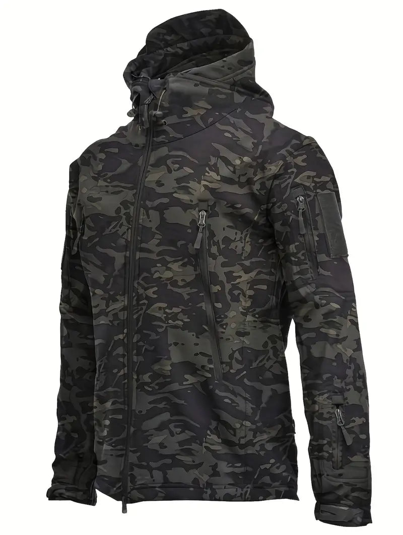 Veste coupe-vent doublée polaire chaude pour hommes