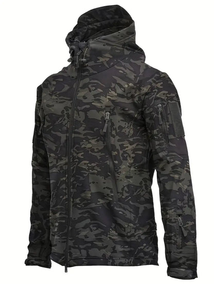 Veste coupe-vent doublée polaire chaude pour hommes