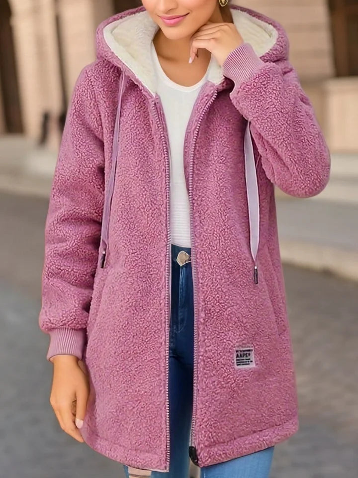 Veste polaire pratique avec capuche et fermeture éclair