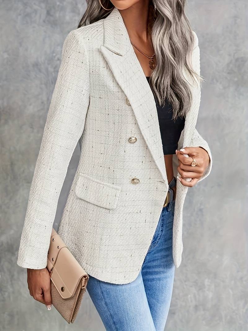 Eleganter Damenblazer Langärmelig Reverskragen - IdealeKleiden