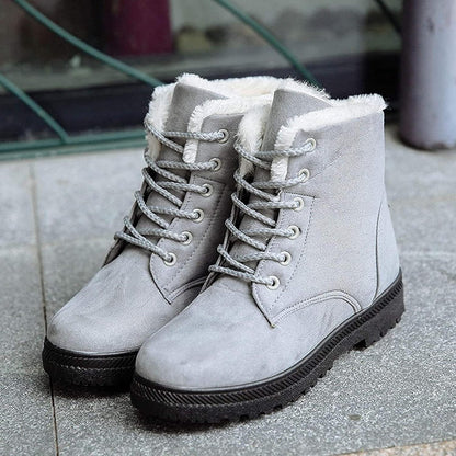 Bottes mi-mollet pour femme en daim doublées polaire