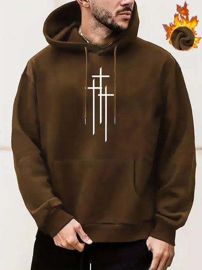 Sweat à capuche pour hommes motif croix tendance