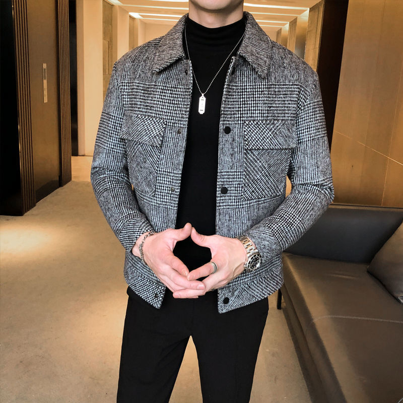 Chemise-veste à carreaux moderne pour homme