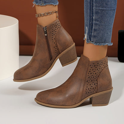 Bottines Confortables pour Femmes avec Fermeture Éclair
