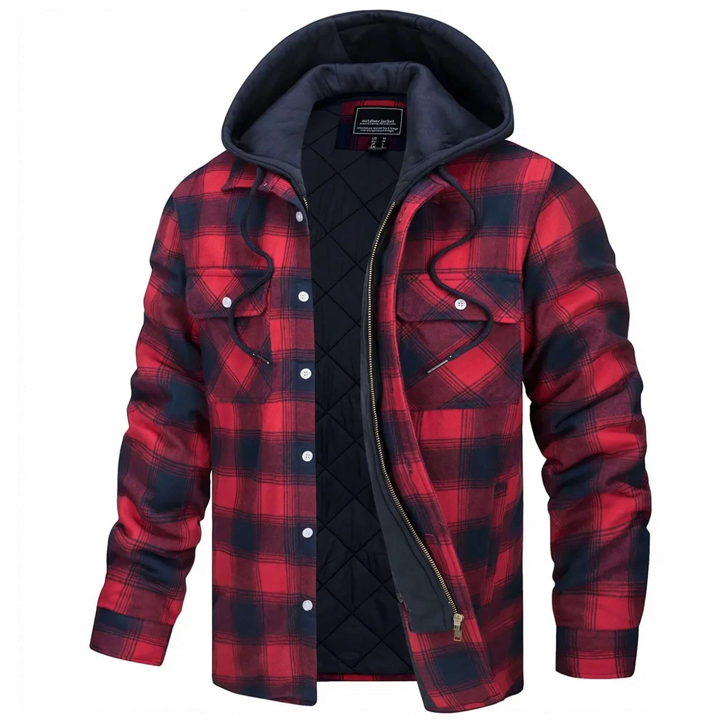 Veste de loisir à carreaux pour homme, manches longues, moderne