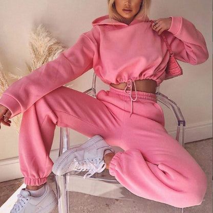 Ensemble de jogging deux pièces confortable avec hoodie à capuche