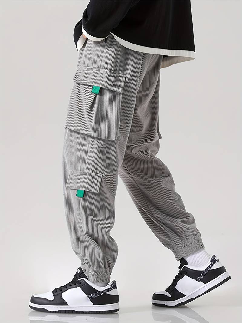 Pantalon cargo homme décontracté multi-poches