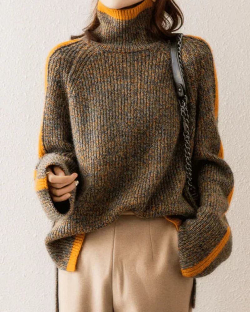 Stilvoller Stehkragen Pullover Damen - IdealeKleiden