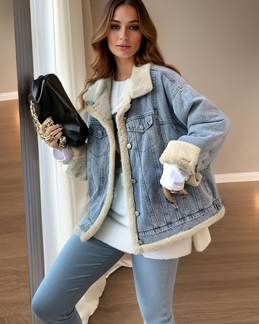 Praktische Jeansjacke Reversibel Damen - IdealeKleiden