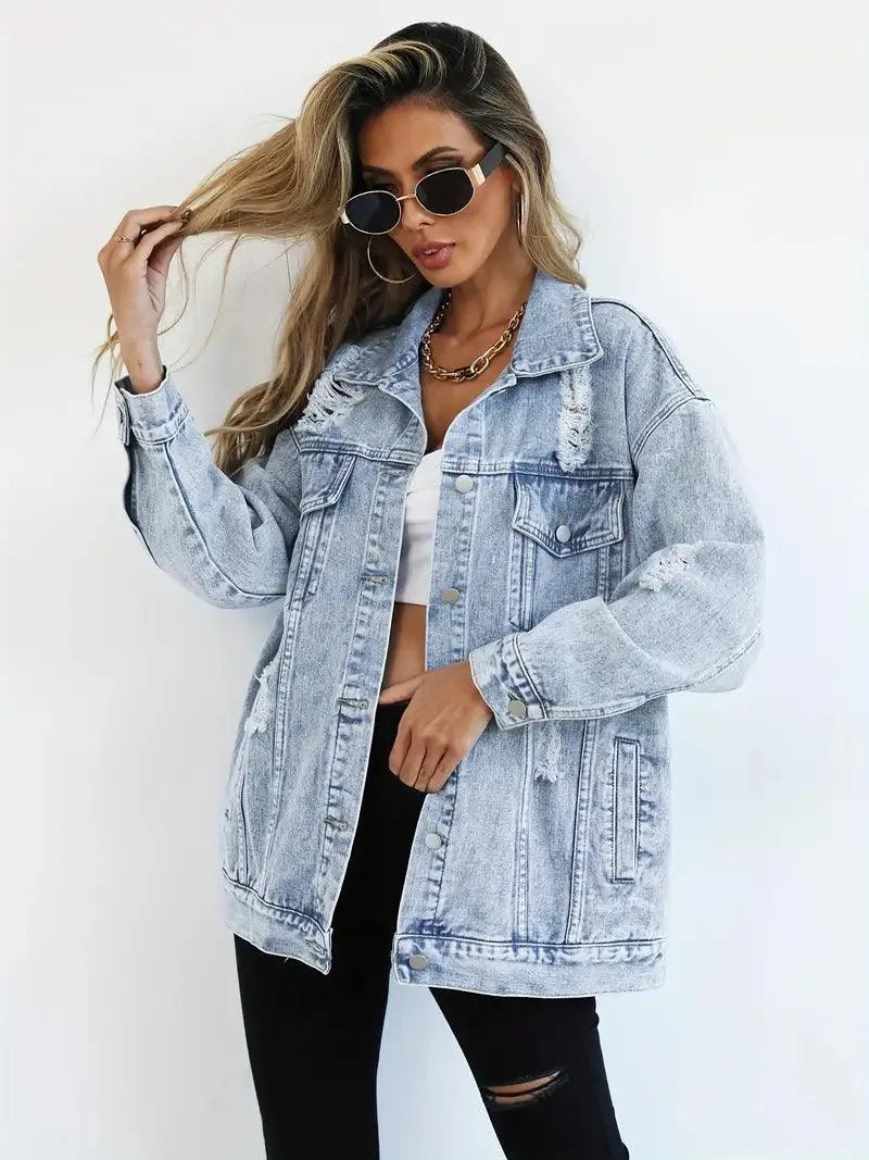 Veste en jean oversize tendance pour femme