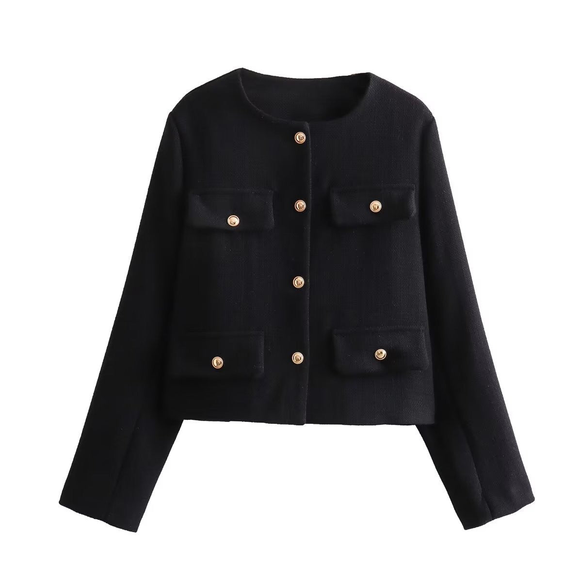 Élégante veste blazer, col montant