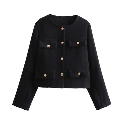 Élégante veste blazer, col montant