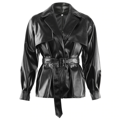 Blouson en cuir noir stylé