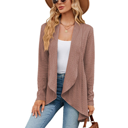 Veste élégante pour femme, manches longues, couleur unie