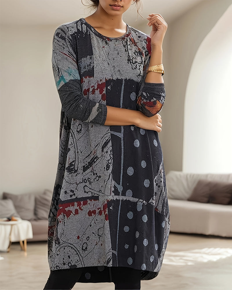 Robe rétro à imprimé floral pour femme