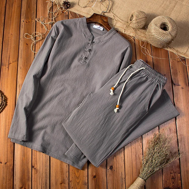 Ensemble Confort : Chemise manches longues et pantalon élastique