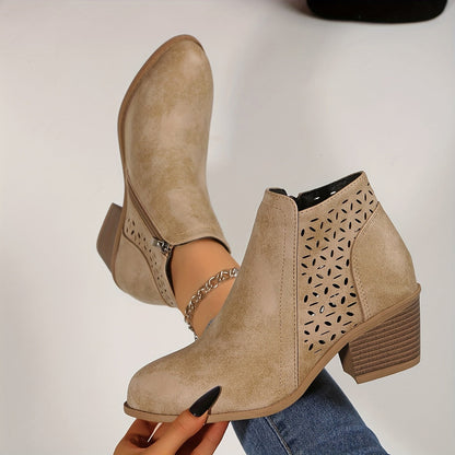 Bottines Confortables pour Femmes avec Fermeture Éclair