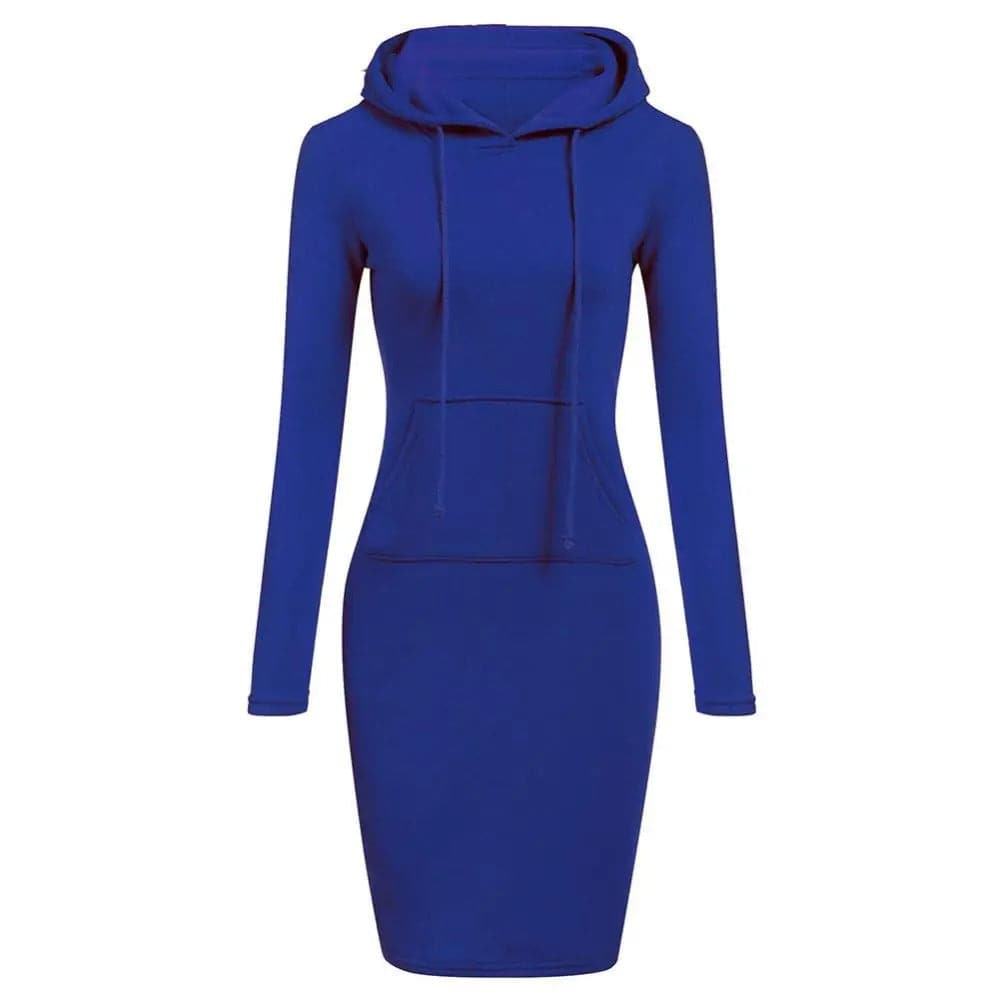 Robe sweat tendance avec capuche et poche kangourou