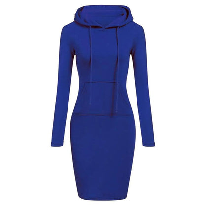 Robe sweat tendance avec capuche et poche kangourou