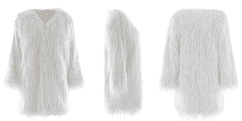 Manteau d'hiver femme doux moelleux long
