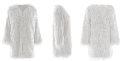 Manteau d'hiver femme doux moelleux long