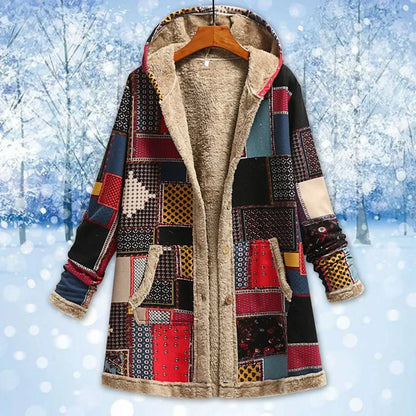 Fleecejacke Lässig Kapuze Oversized Lang - IdealeKleiden