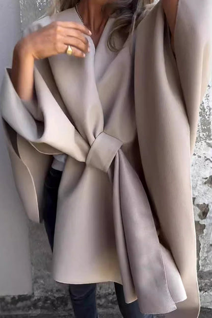 Veste élégante pour femme col en V coupe cape