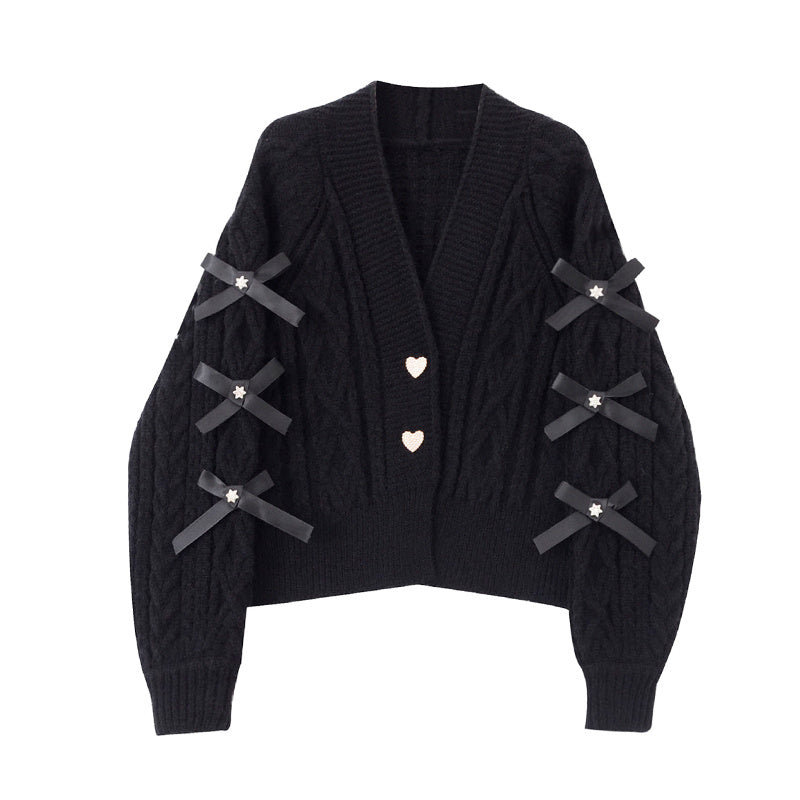 Cardigan élégant femme, détail noeud