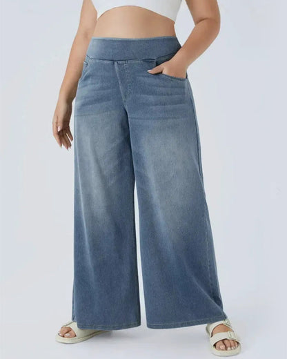 Jean taille haute Confortable Coupe décontractée