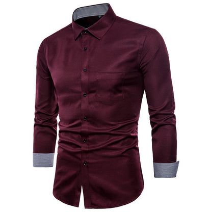 Chemise homme coupe slim en satin moderne