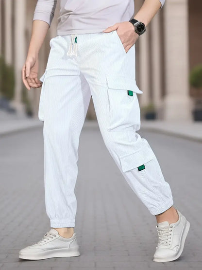 David - Pantalon cargo pour homme coupe décontractée