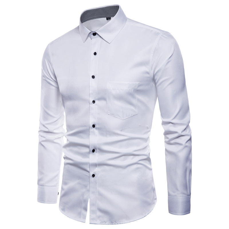 Chemise homme coupe slim en satin moderne