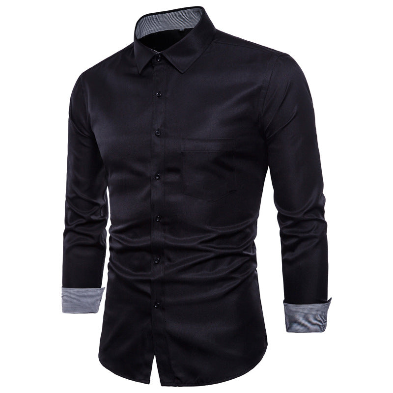 Chemise homme coupe slim en satin moderne