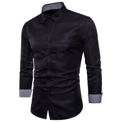 Chemise homme coupe slim en satin moderne