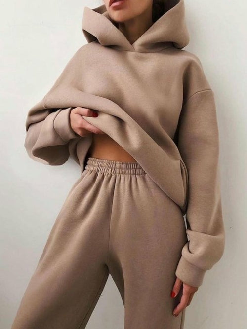 Ensemble pull à capuche chaud d'hiver